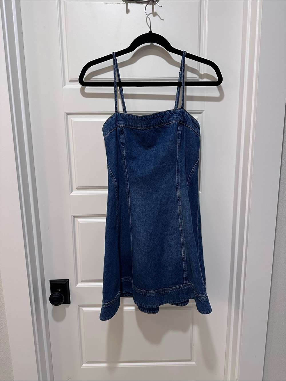 Reformation Denim Spaghetti-Strap Kids Dress in Blue
